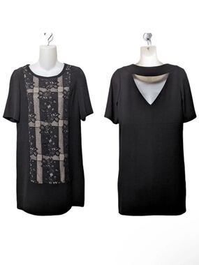 CLAUDIE PIERLOT Lace Panel Cutout Back Sheath Dress M